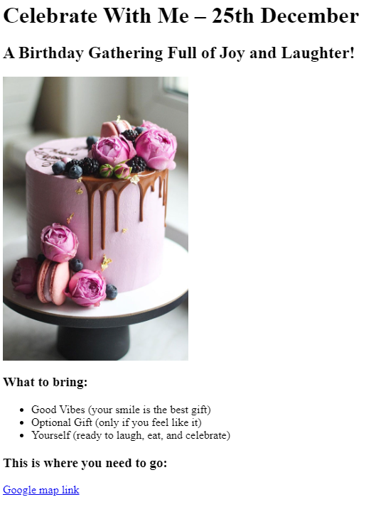 birthday invite project preview